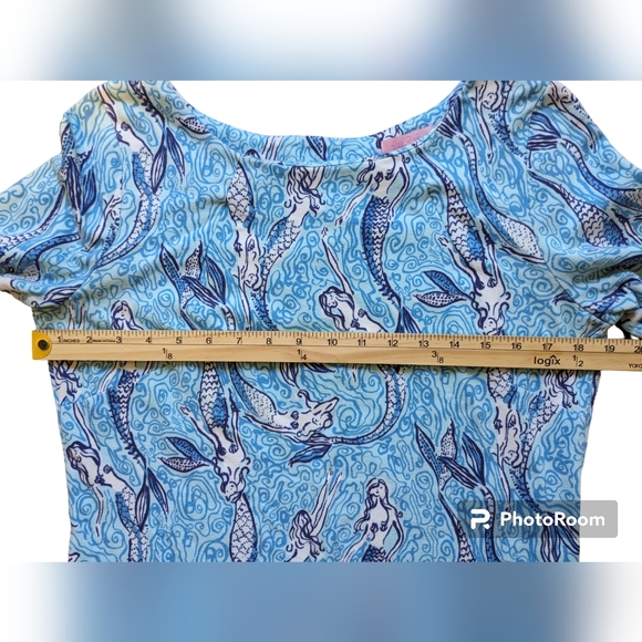 LILLY PULITZER Spa Blue Nice Tails Charlene Dress Women's Size Medium 3/4 Sleeve - Picture 10 of 13